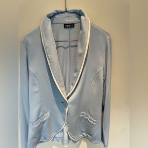 Miik Light Blue Shawl Collar Cardigan with White Trim